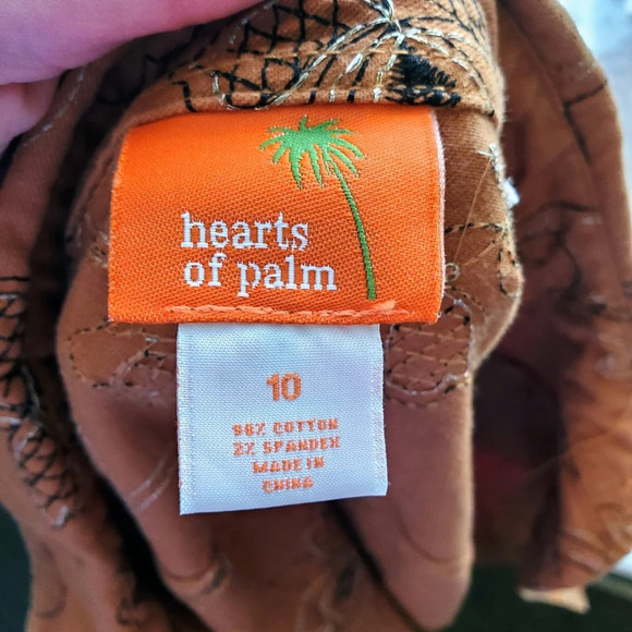 Hearts Of Palm Women's Brown Jeweled Floral Button Front Collared Jacket Sz 10 - Picture 3 of 17